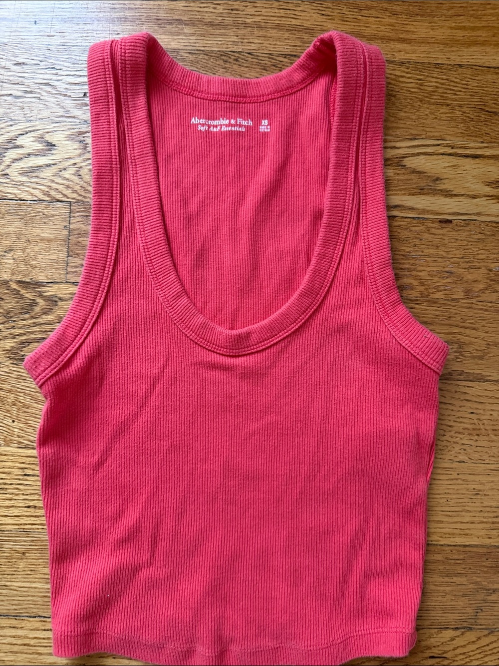 Abercrombie & Fitch Coral Pink Ribbed Tank